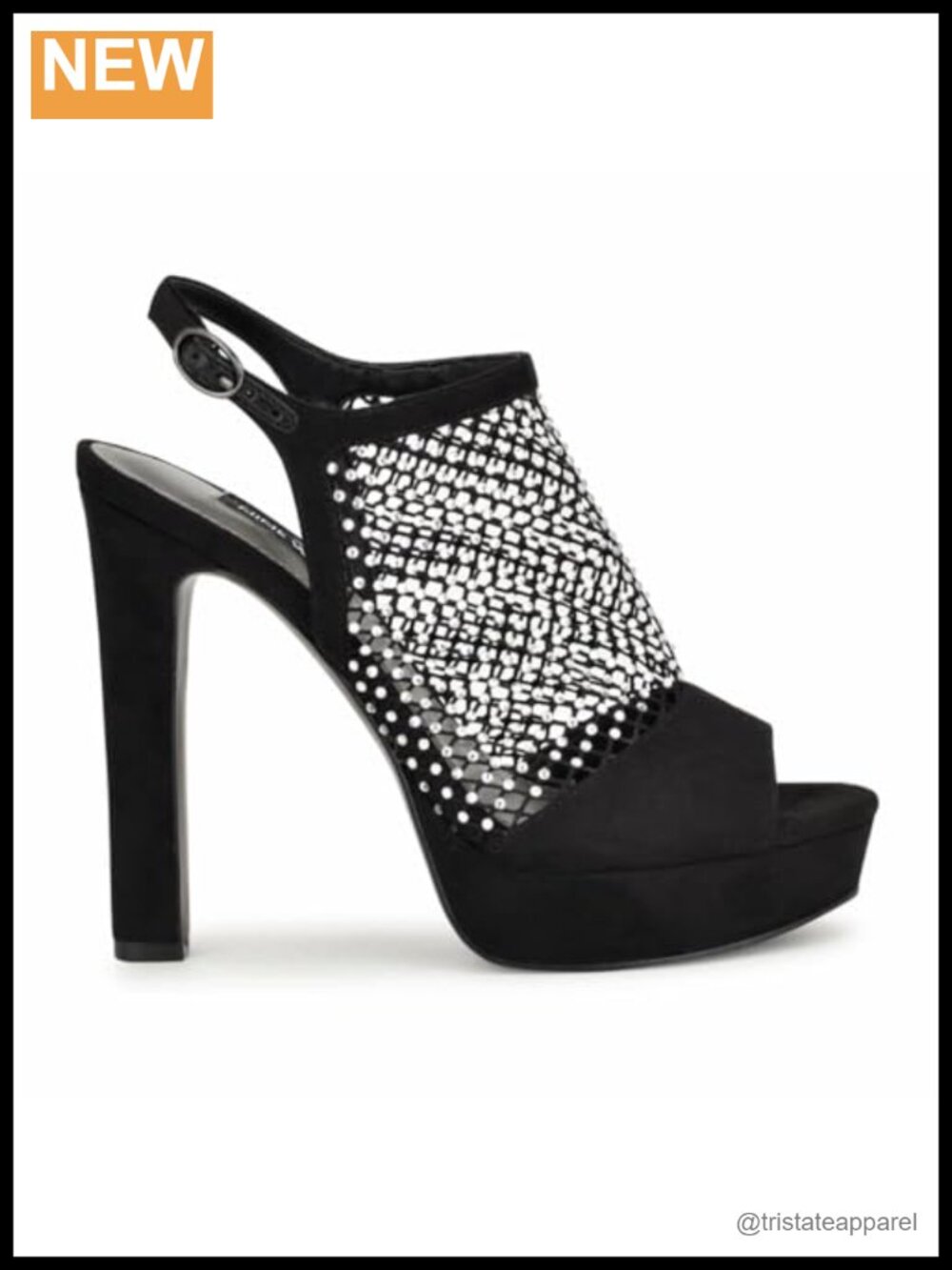 Nine West Wohmah Embellished Fishnet Stiletto Heeled Sandals